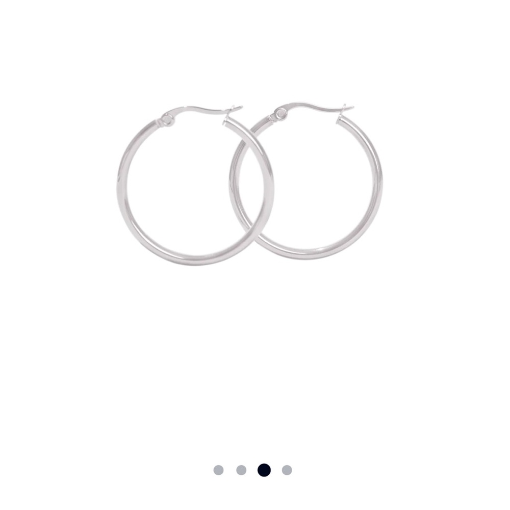 Silver Hoops - Picture 2 of 4